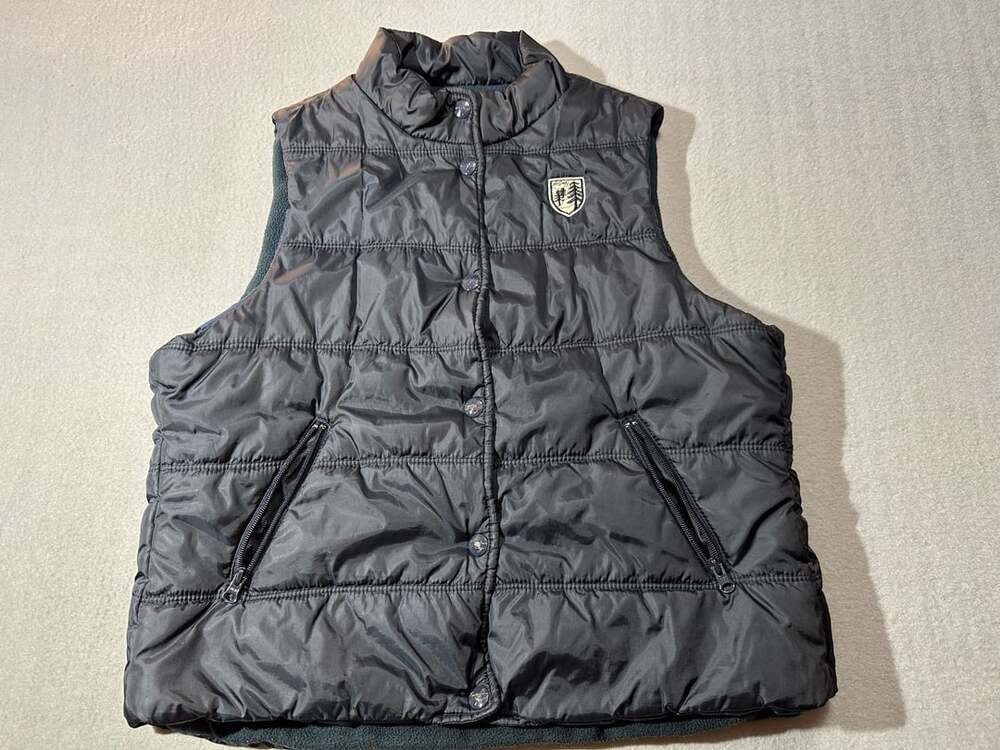 American Eagle Outfitters Quilted Puffer Vest XL Fleece Lined Black in black